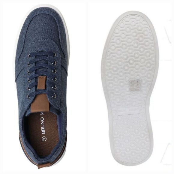 🩵NIB Bruno Marc Blue Canvas Skate Sneakers Size 11 - Picture 2 of 12